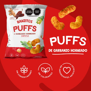 Banzitos® Puffs de Garbanzo Horneado Sabor Chipotle 35g - Banzitos - Banzitos - Botanas - 7401176100625 -