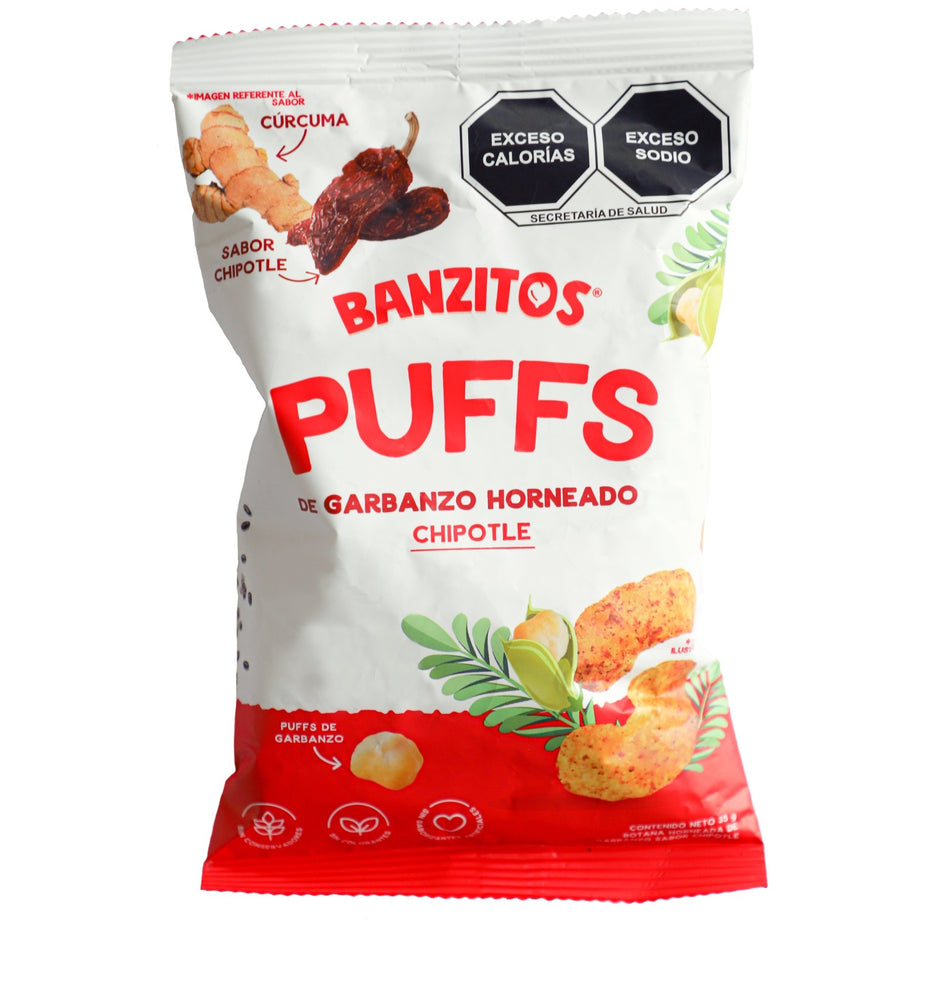 Banzitos® Puffs de Garbanzo Horneado Sabor Chipotle 35g - Banzitos - Banzitos - Botanas - 7401176100625 -