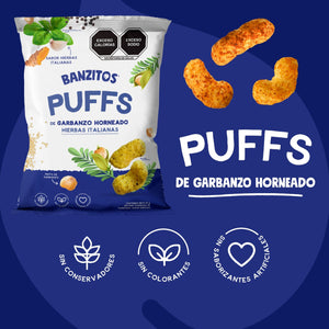 Banzitos® Puffs de Garbanzo Horneado | Sabor Surtido | Pack de 24 x 35g - Banzitos - Banzitos - Botanas - 7401176100991 - 7401176100991